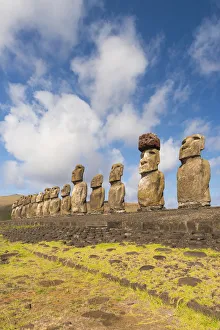 Moai heads of Easter Island, Rapa Nui National Park, UNESCO World Heritage Site
