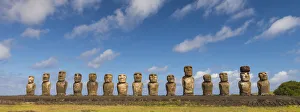 Moai heads of Easter Island, Rapa Nui National Park, UNESCO World Heritage Site