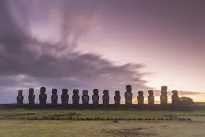 Moai heads of Easter Island, Rapa Nui National Park, UNESCO World Heritage Site
