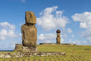 Moai heads of Easter Island, Rapa Nui National Park, UNESCO World Heritage Site