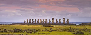 Moai heads of Easter Island, Rapa Nui National Park, UNESCO World Heritage Site