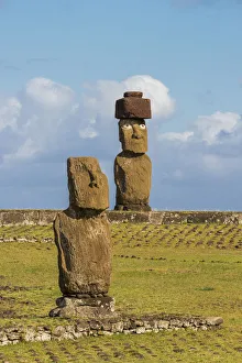Moai heads of Easter Island, Rapa Nui National Park, UNESCO World Heritage Site