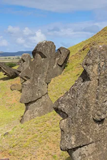 Moai heads of Easter Island, Rapa Nui National Park, UNESCO World Heritage Site
