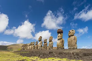 Moai heads of Easter Island, Rapa Nui National Park, UNESCO World Heritage Site