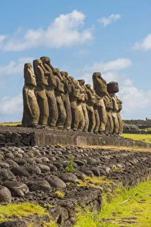 Moai heads of Easter Island, Rapa Nui National Park, UNESCO World Heritage Site