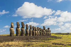 Moai heads of Easter Island, Rapa Nui National Park, UNESCO World Heritage Site