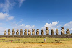 Moai heads of Easter Island, Rapa Nui National Park, UNESCO World Heritage Site