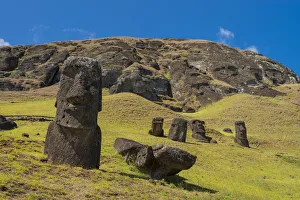 Moai heads of Easter Island, Rapa Nui National Park, UNESCO World Heritage Site