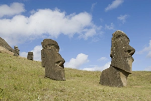 Quarries Prints: Moai Quarry, Rano Raraku Volcano, UNESCO World Heritage Site, Easter Island (Rapa Nui)