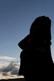 Rano Raraku Prints: Moai in the Rano Raraku volcanic crater formed of consolidated ash (tuf)