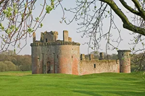 Caerlaverock Prints: Moated medieval stronghold of Caerlaverock Castle
