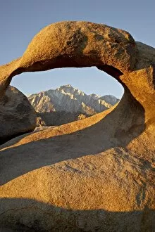 Mobius Arch and Eastern Sierras at first light, Alabama Hills, Inyo National Forest