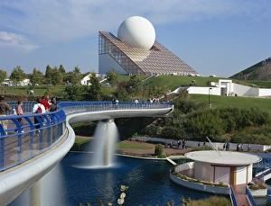 Poitou Charentes Prints: Modern architecture at Futuroscope, near Poitiers, Poitou Charentes, France, Europe