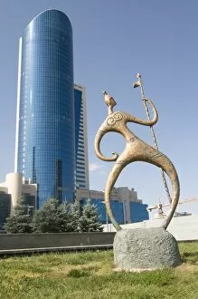 Images Dated 9th September 2009: Modern architecture near Bayterek Tower, Astana, Kazakhstan, Central Asia, Asia