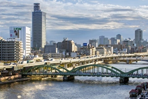 Sumida River Prints: Modern architecture along the Sumida River, Tokyo, Japan, Asia