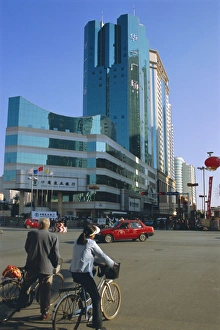 Bike Riding Prints: Modern buildings, Kunming, Yunnan Province, China