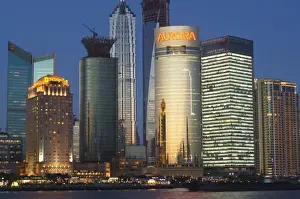 Pu Dong Prints: Modern buildings in Pudong new area on the banks of Huangpu River, Pudong