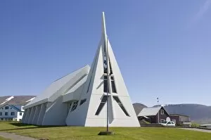 Very modern church, Vatnsnes Peninsula, Iceland, Polar Regions
