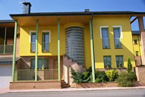 Old Castile Prints: Modern house built in 1997 at Molinaseca near Ponferrada in Leon