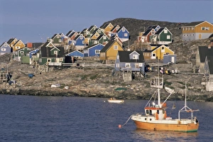 Modern housing on edge of town