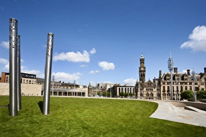 Public Square Prints: Modern sculpture, Bradford City Park, City of Bradford, West Yorkshire, England