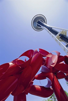 Seattle Prints: Modern sculpture and Space Needle