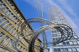 Dusseldorf Prints: Modern scuplpture below Mannesmann Tower