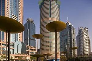 Pu Dong Prints: Modern skyscrapers in the Lujiazui financial district of Pudong, Shanghai, China, Asia