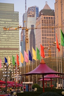 Images Dated 2nd November 2007: Modern skyscrapers and new construction in the Lujiazui financial district of Pudong