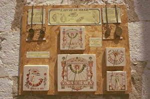 Time Prints: Modern sun dial clocks for sale, St. Paul de Vence, Provence, France, Europe
