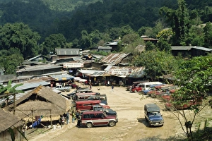 Tribal People Prints: Modern village of the Meo people at Chiang Mai