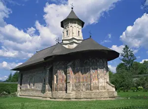 South East Prints: Moldovita Monastery from the southeast, exterior walls painted by Toma of Suceava in 1537