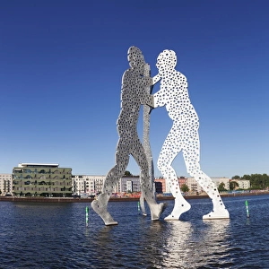 Typically German Prints: Molecule Man by Jonathan Borofsky, Spree River, Treptow, Berlin, Germany, Europe