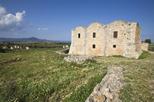 Images Dated 28th April 2008: Monastery of Ayios Ioannis Theologos with spring flowers, Aptera, Chania region, Crete