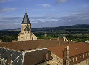 Bourgogne Prints: Monastery and belfry of the Blessed Water, Cluny, Burgundy, France, Europe