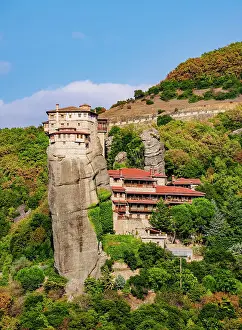 Thessaly Prints: Monastery of Rousanou, Meteora, UNESCO World Heritage Site, Thessaly, Greece, Europe