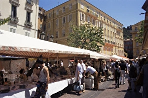 Antique Prints: Monday antiques market, Cours Saleya, Nice, Alpes Maritimes, Provence, France, Europe