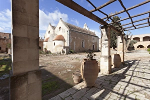 Greek Orthodox Prints: Moni Arkadi Monastery, Crete, Greek Islands, Greece, Europe