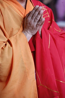 Penang Prints: Monk, Kek Lok Si Temple in Penang, Malaysia, Southeast Asia, Asia