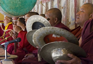 Singing Prints: Monks accompanying those dancing with traditional drums