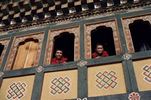 Two Young Men Prints: Monks, Bhutan, Asia