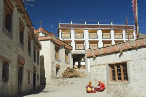 Lamayuru Prints: Monks at Lamayuru gompa (monastery)