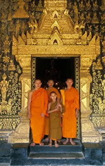 Monks, Luang Prabang, Laos, Indochina, Southeast Asia, Asia