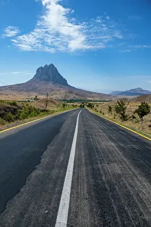 Geological Prints: Monolith rises alongside road in Nakhchivan