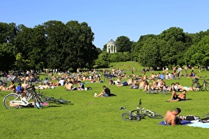 Public Park Prints: Monopteros at the English Garden in Munich, Upper Bavaria, Bavaria, Germany, Europe