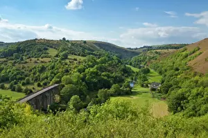 Derbyshire Prints: Monsal Dale and railway viaduct, Peak District National Park, Derbyshire