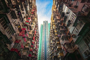 Crowded Prints: Monster Buildings at sunrise, Quarry Bay. Hong Kong, China