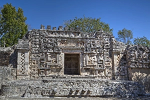 Campeche Prints: Monster Mouth Doorway, Structure II, Hochob, Mayan archaeological site, Chenes style