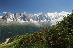 Mont Blanc and Chamonix Valley, Rhone Alps, France, Europe