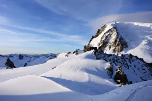 Rhone Alpes Prints: Mont Blanc du Tacul and Refuge des Cosmiques (Cosmiques Hut), Chamonix, Rhone Alpes